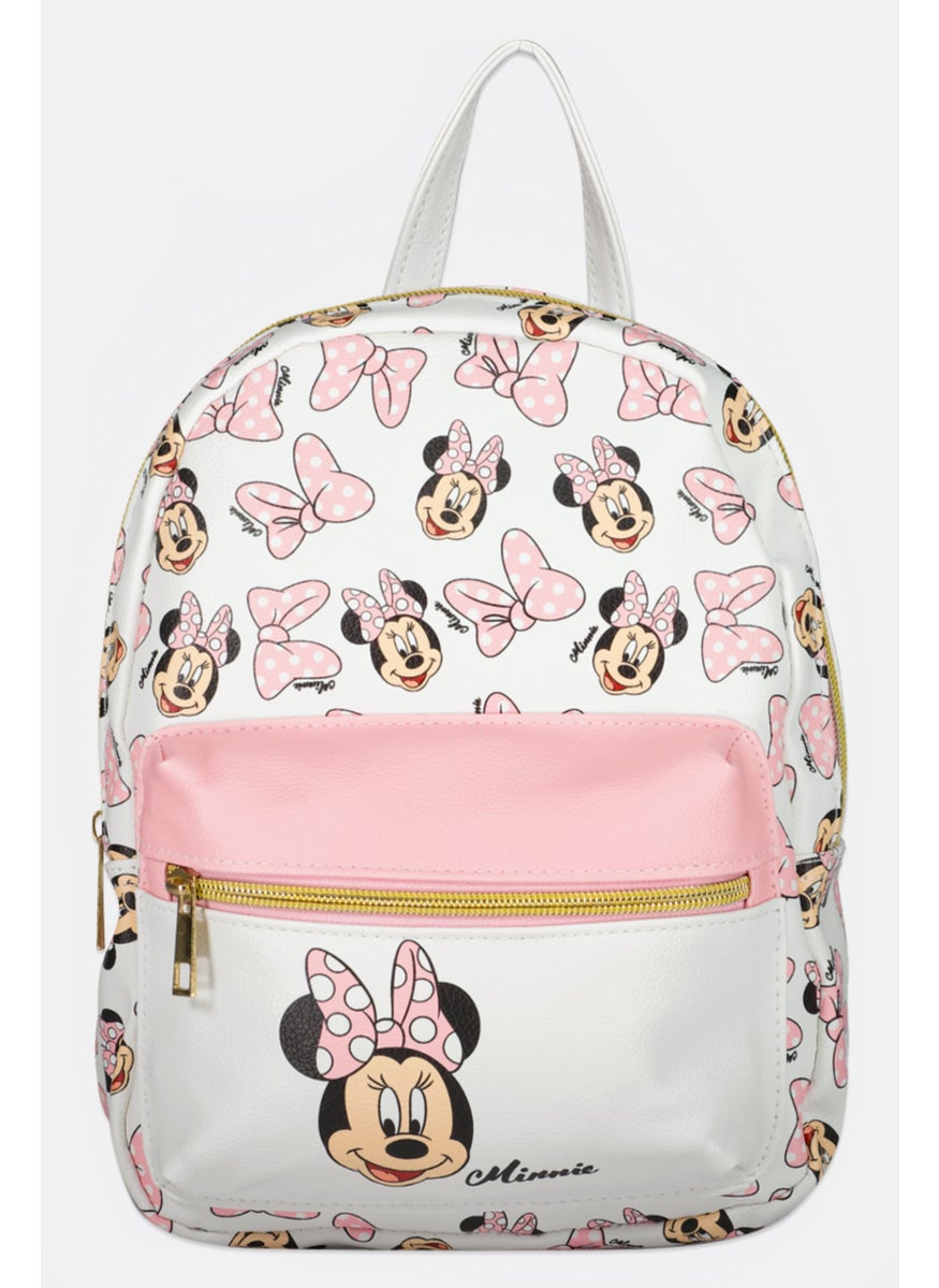 Disney - Kids Girl Minnie Mouse Backpack 25 H x 20 L x 8 W cm, White - Image 1