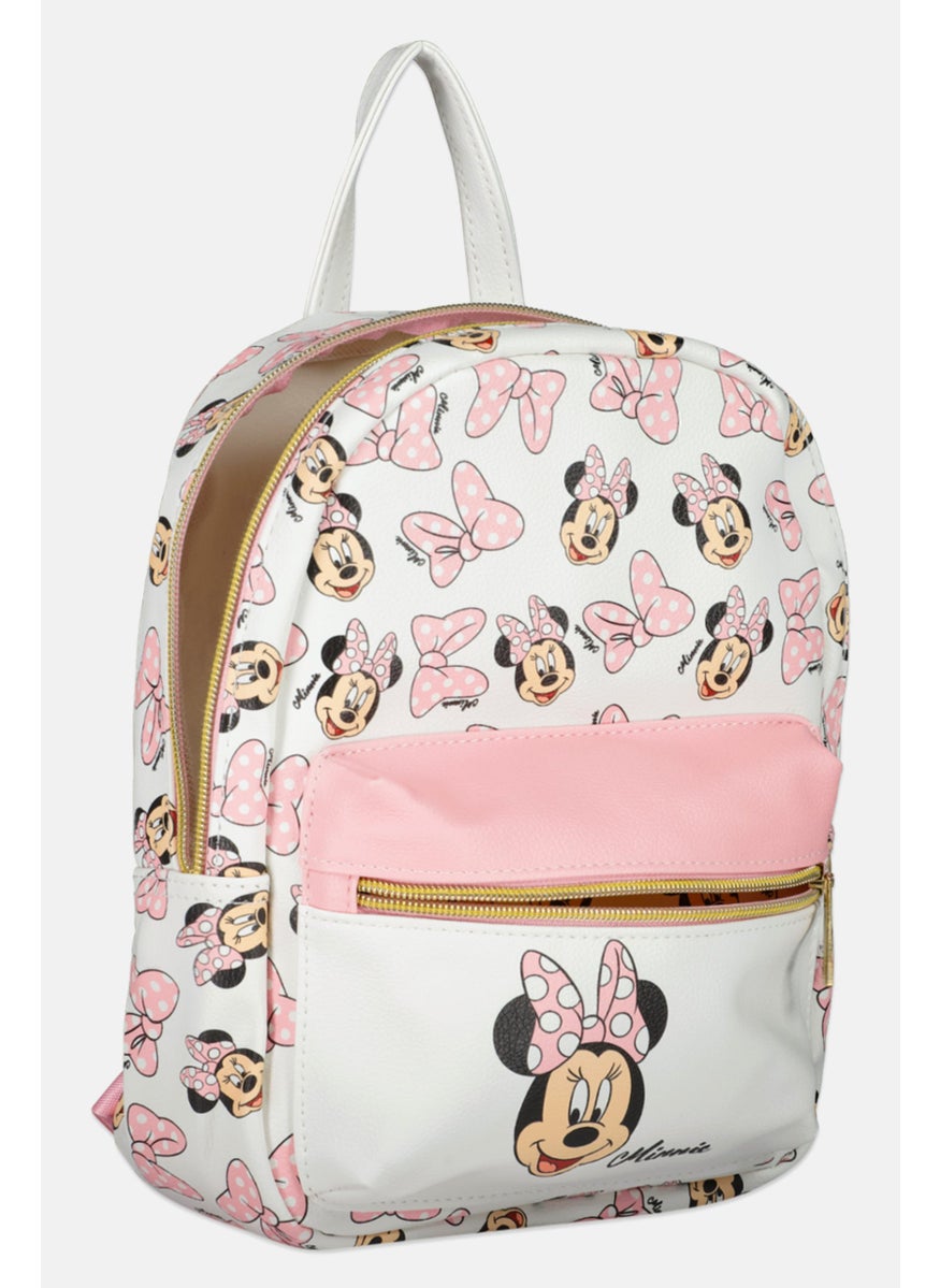 Disney - Kids Girl Minnie Mouse Backpack 25 H x 20 L x 8 W cm, White - Image 1