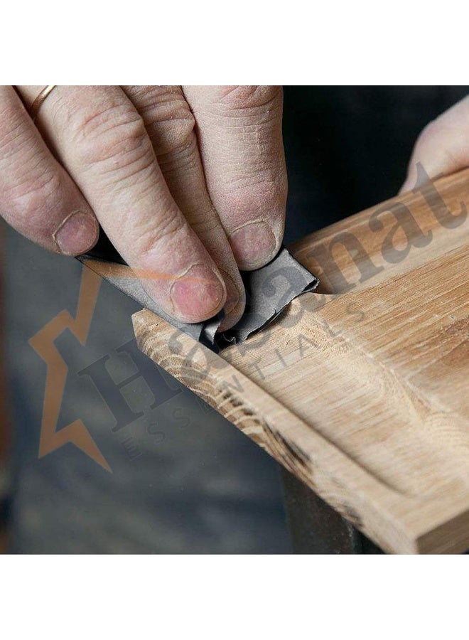 HASANAT ESSENTIALS ورق صنفرة أساسي مقاوم للماء من كربيد السيليكون لأداء الرسم والأعمال الخشبية والسيارات وتصنيع المعادن 10 قطع (GRIT #220) - Image 5