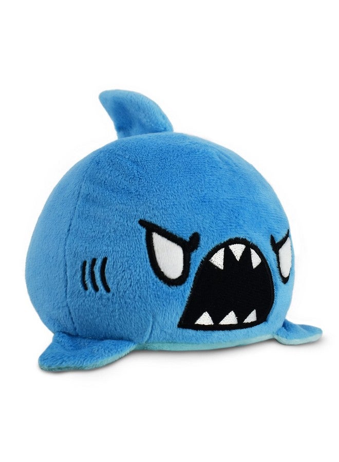 TeeTurtle - The Original Reversible Shark Plushie - Blue - Cute Sensory Fidget Stuffed Animals That Show Your Mood 3.5 inch - Image 1