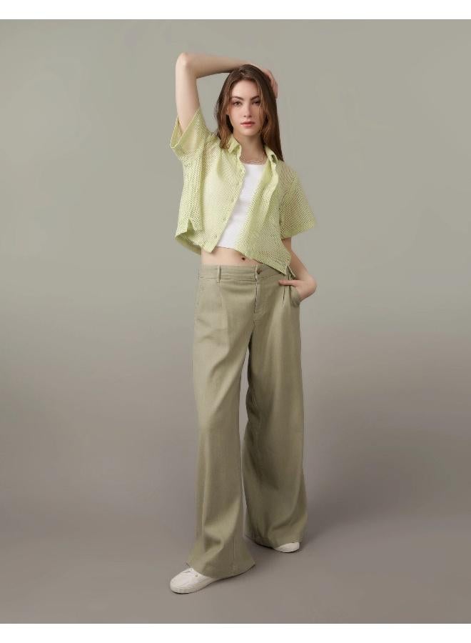 American Eagle AE Cropped Cabana Shirt - Image 1