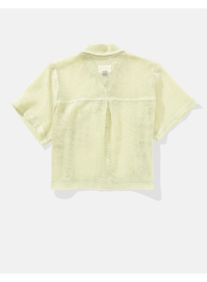 American Eagle AE Cropped Cabana Shirt - Image 2