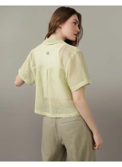 American Eagle Cropped Cabana Shirt  - Image 2