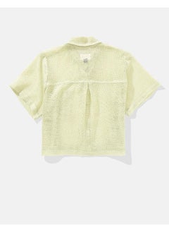 American Eagle Cropped Cabana Shirt  - Image 4