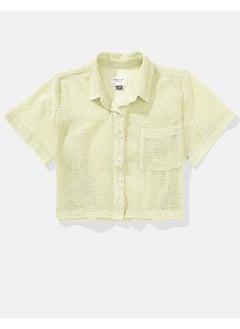 American Eagle Cropped Cabana Shirt  - Image 3
