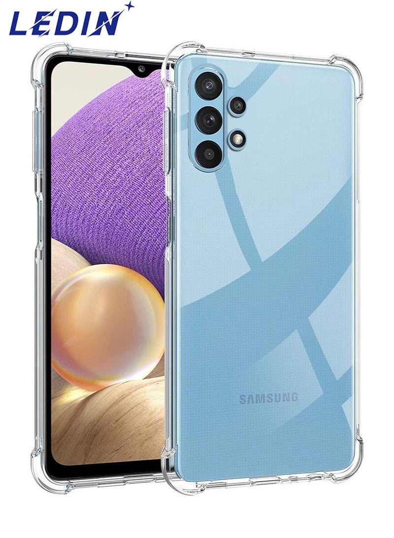 ليدين جراب شفاف لهاتف Samsung Galaxy A32 4G جراب خلفي مرن ناعم من السيليكون مقاوم للصدمات ومضاد للخدش مع زاوية معززة ومتوافق مع Samsung Galaxy A32 4G شفاف - Image 1