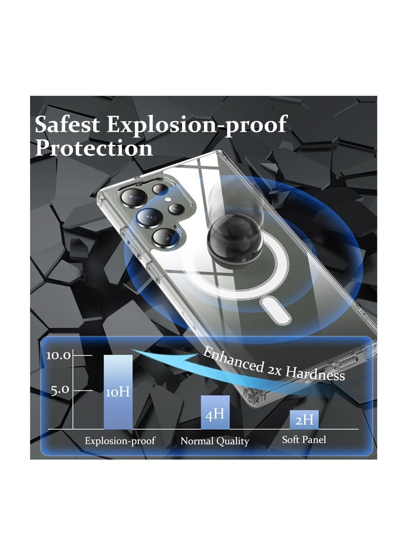 Wtech MagSafe Magnetic Wireless Charging Case For Samsung Galaxy S23 Ultra 5G Clear - Image 2