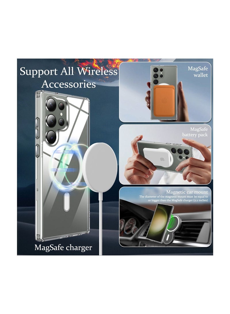 Wtech MagSafe Magnetic Wireless Charging Case For Samsung Galaxy S23 Ultra 5G Clear - Image 4