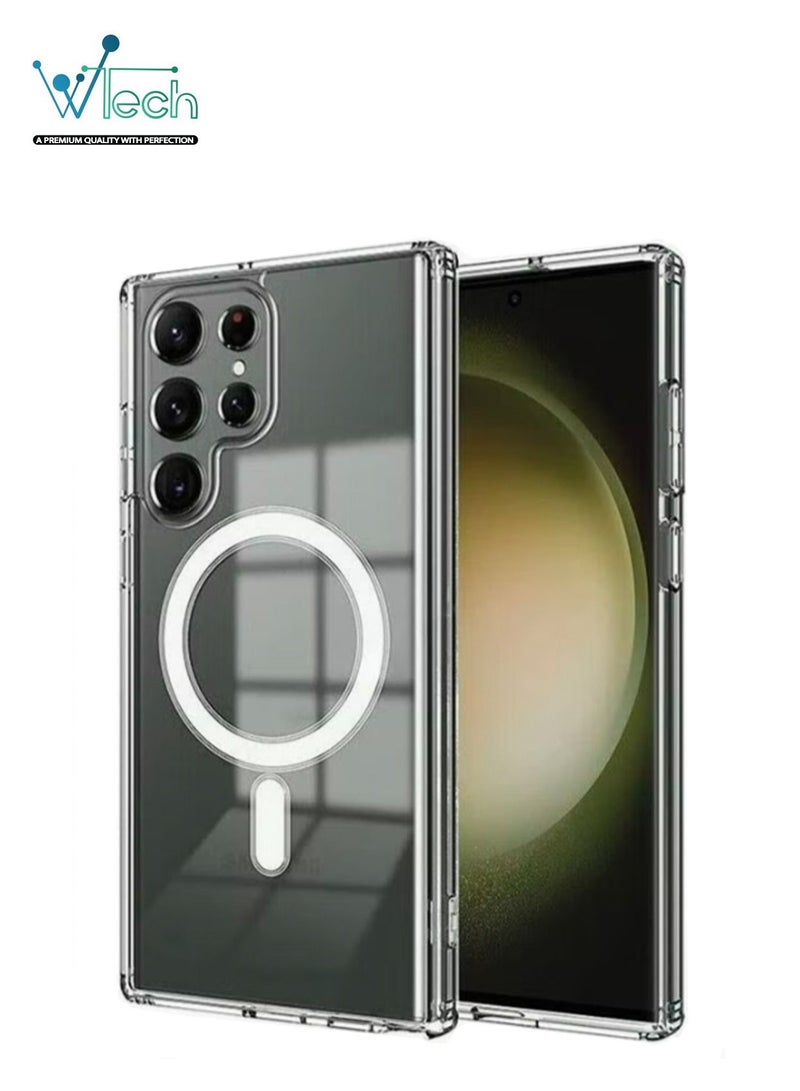 Wtech MagSafe Magnetic Wireless Charging Case For Samsung Galaxy S23 Ultra 5G Clear - Image 1