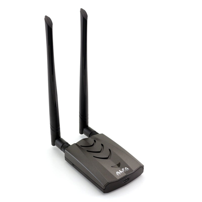 ALFA Network Alfa Long-Range Dual-Band AC1200 Wireless USB 3.0 Type-C Wi-Fi Adapter w/2x 5dBi External Antennas – 2.4GHz 300Mbps/5GHz 867Mbps – 802.11ac & A, B, G, N - Image 1