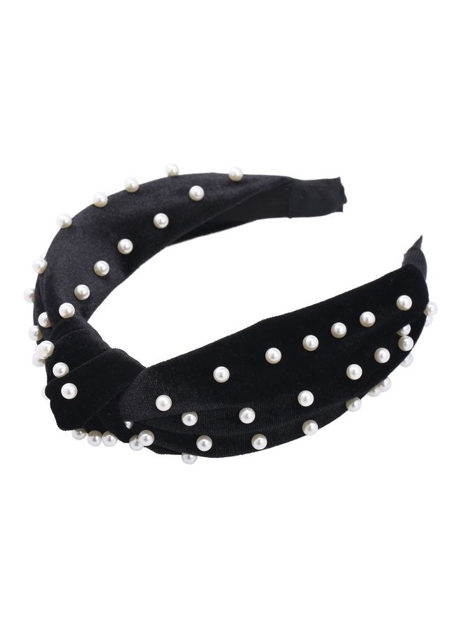 NIBEMINENT Pearl Headband Headwear Barrette Black