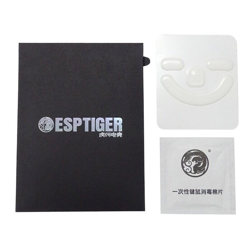 ESPTIGER Gaming Mouse Skates ICE - V2 Skates for DeathAdder V3 Pro Mouse Feet 2.5D Edge Treatment Smooth PTFE Material 3M Adhesive - White - Image 3