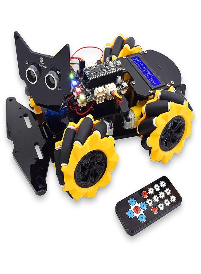 Adeept 4WD Omni-Directional Mecanum Wheels Robotic Car Kit for ESP32-S3 | Banana Pi PicoW-S3 DIY STEM Remote Controlled Educational Robot Kit with LCD1602 Display, Python Code & PDF Tutorials - Image 1