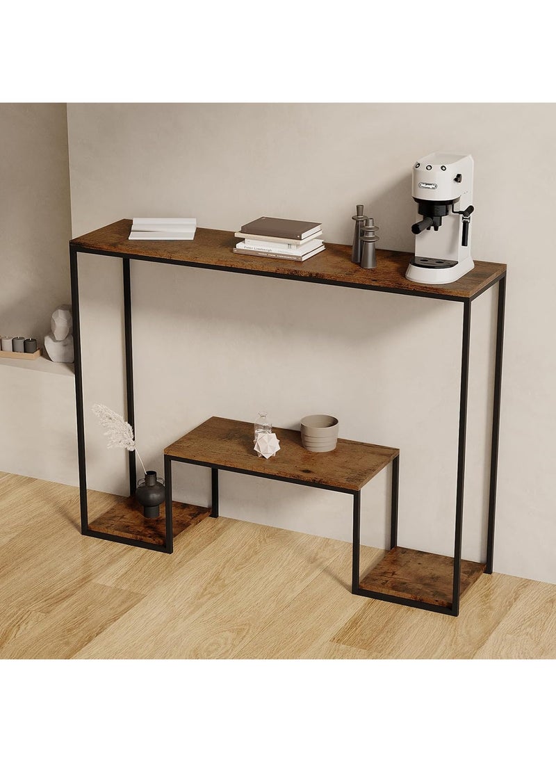 AGD Console Table Modern Design Professional 3-Tier  with Storage Shelf, Suitable for Coffee Equipment, Entryway and Living Room Table, Size 110*25*86cm  - Image 3