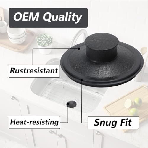 Jayen Sink Stopper Exact Replacement for InSinkErator STP-PL/STPPL for Kitchen Drain Stopper and Garbage Disposal Plug, Compatible with Standard 3-1/2" Drains from Kohler, Waste King, Whirlpool, and More - Image 2