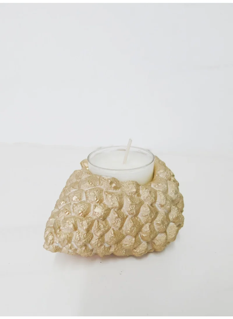 Missi Pinecone Gold Candle Holder