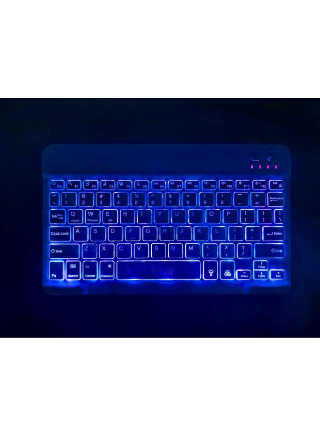 Ten-inch Universal Black And White Bluetooth Keyboard Colorful Backlit Keyboard Suitable For Three Systems Lightweight Mute Wireless Keyboard 