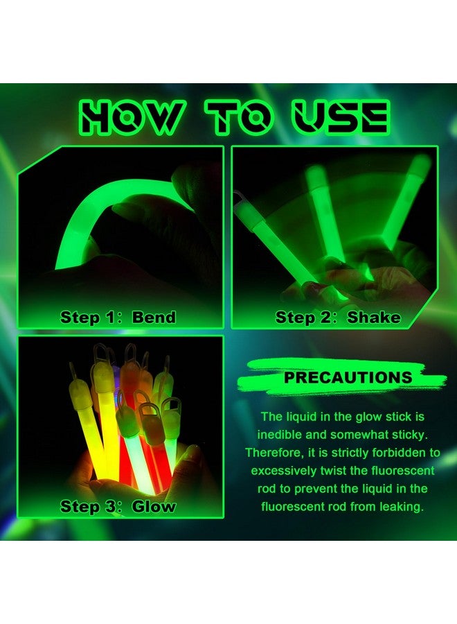 Lewtemi Lewtemi 4" or 6" 100 Pack Bright Glow Sticks Bulk, Glow in The Dark Party Supplies Birthday and Holidays Party Favors(Colorful,4 Inch)  - Image 3