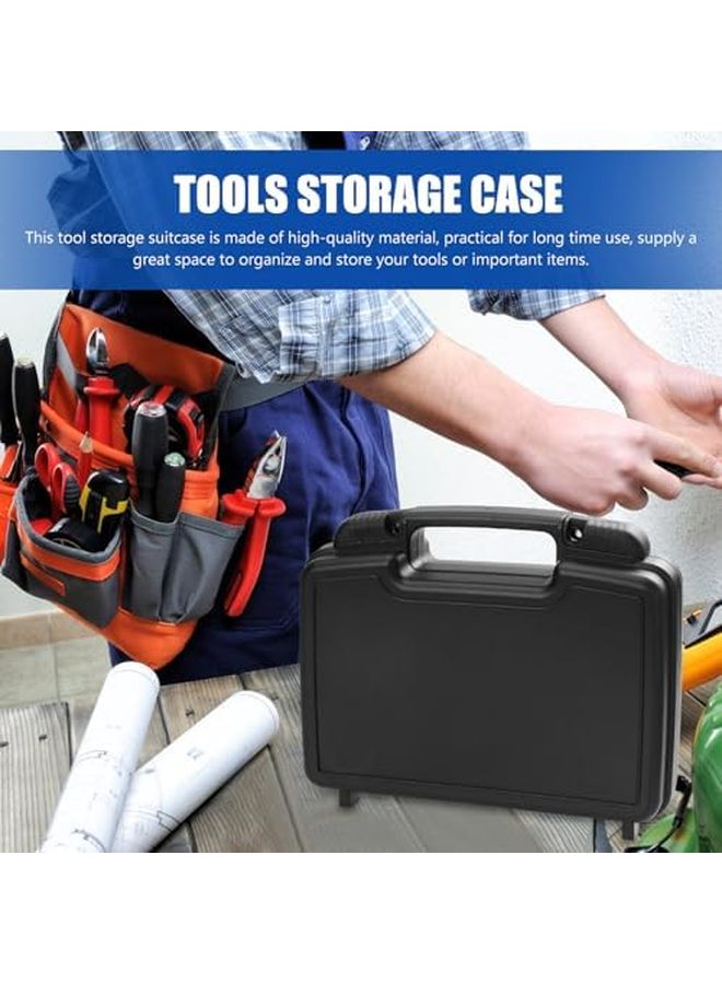 Black Portable Tool Box Plastic Storage Case with Handle for Repair Tools Organization - Image 4