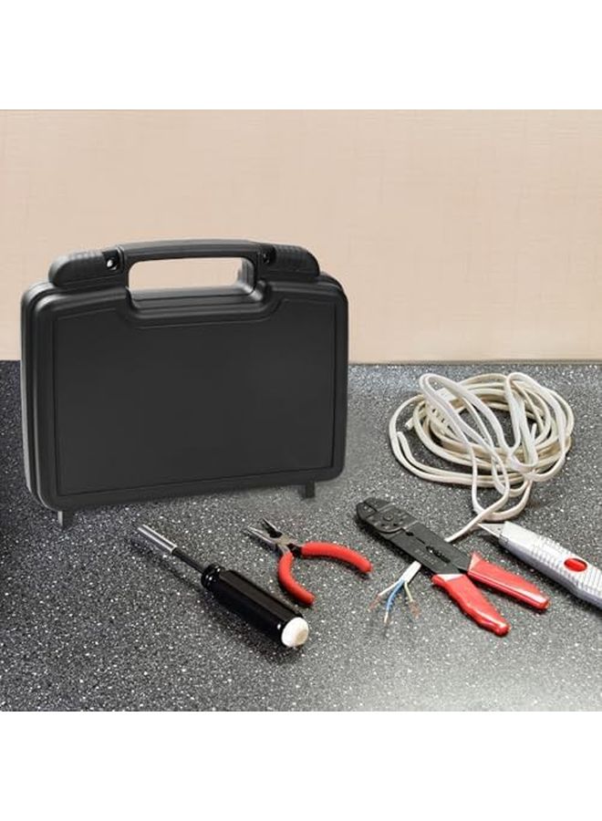 Black Portable Tool Box Plastic Storage Case with Handle for Repair Tools Organization - Image 3