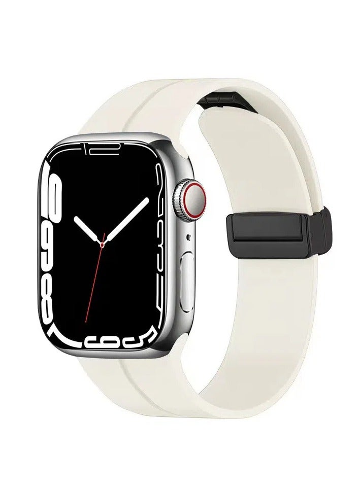 سوار ساعة رياضي ناعم من السيليكون مع مشبك مغناطيسي يناسب Apple Watch Ultra 2/Ultra Series 9/8/SE الجيل الثاني/7/SE/6/5/4/3/2/1 متوافق مع أحجام العلبة 42/44/45/49 مم - Image 1