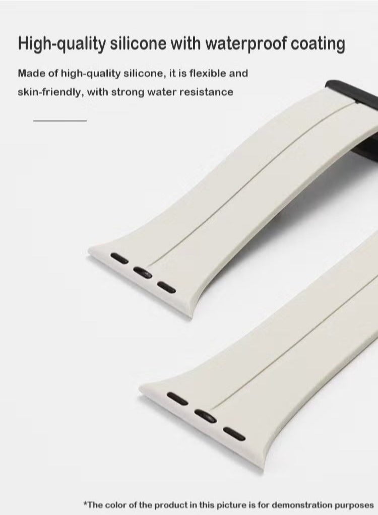 سوار ساعة رياضي ناعم من السيليكون مع مشبك مغناطيسي يناسب Apple Watch Ultra 2/Ultra Series 9/8/SE الجيل الثاني/7/SE/6/5/4/3/2/1 متوافق مع أحجام العلبة 42/44/45/49 مم - Image 2