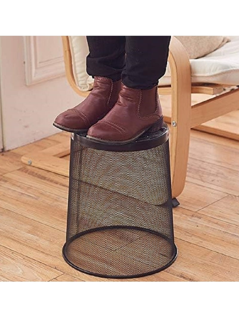 Black Metal Mesh Waste Bin 12 litter - Round Office Dustbin - Home & Office Trash Can  - Image 2
