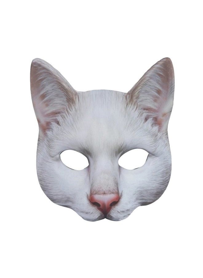 Hosfairy 1Pcs Halloween Half Face Cat Mask Animal Cat Mask for Halloween Christmas Easter Novelty Costume Party Accessory（Style B） - Image 1