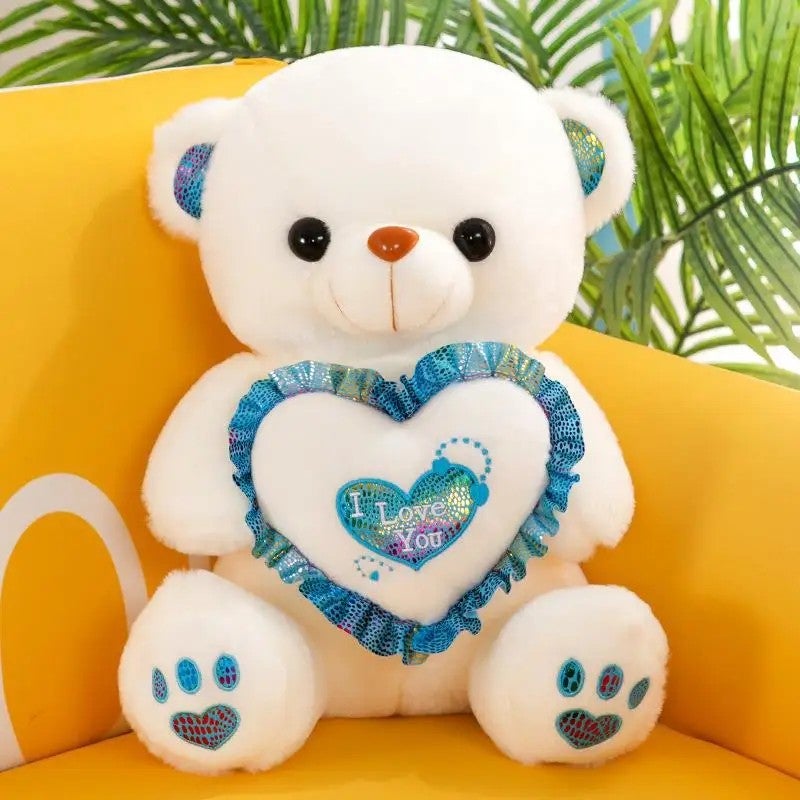 Y&D Teddy Bear with Heart Valentine's Day Soft Personalized Plush Cotton Anime Stuffed Animal Toy – Light-Up LED Features, Cuddly Gift for Kids and Adults - Image 1