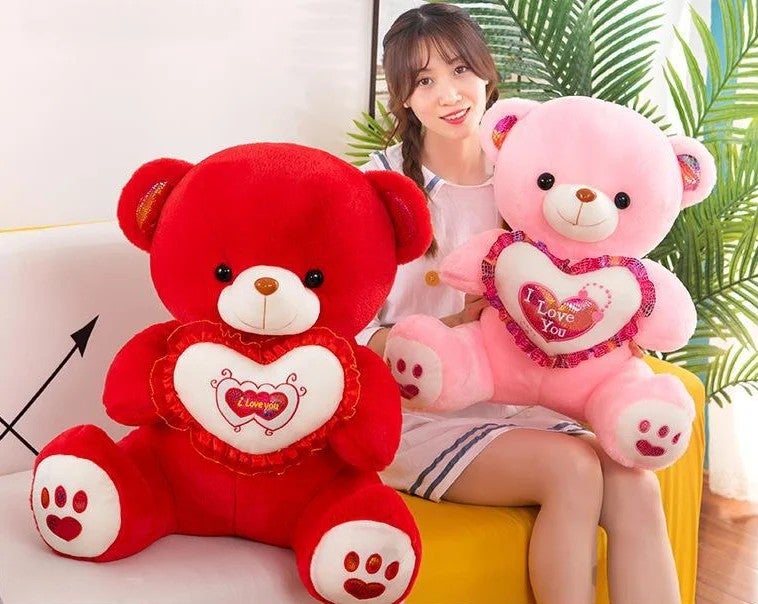 Y&D Teddy Bear with Heart Valentine's Day Soft Personalized Plush Cotton Anime Stuffed Animal Toy – Light-Up LED Features, Cuddly Gift for Kids and Adults - Image 3