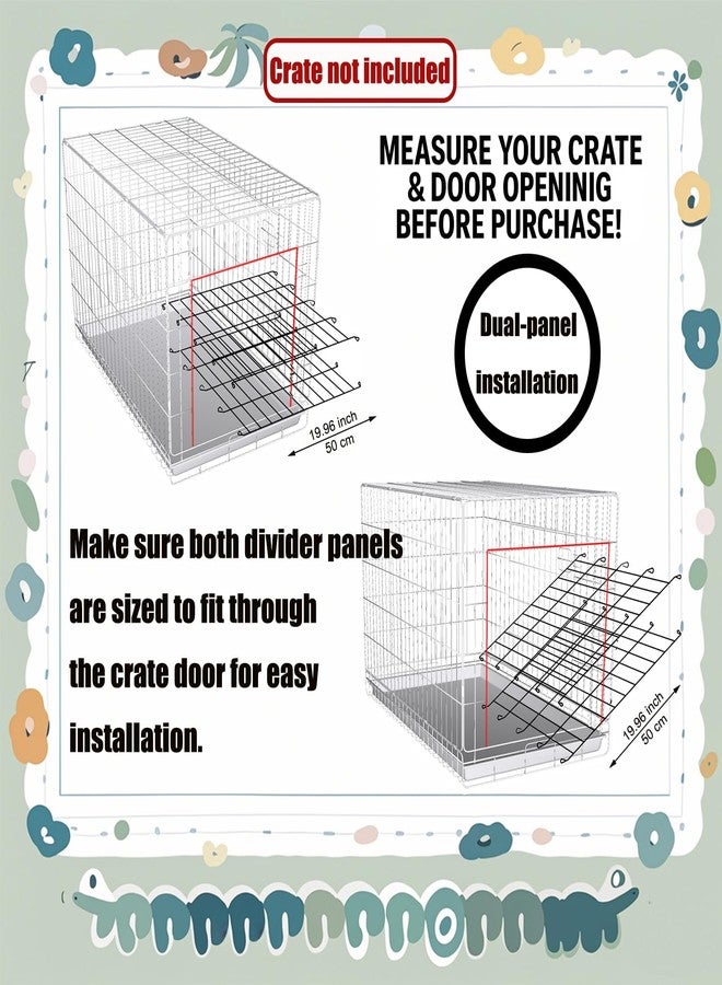 MENGSTER Dog Crate Divider Panel - 2 Pack Black Metal, Compatible with 42"-48" & Other Crate Sizes, 28" H x Adjustable Width 19.96"-36.61"(Dog Crate NOT Included) - Image 3