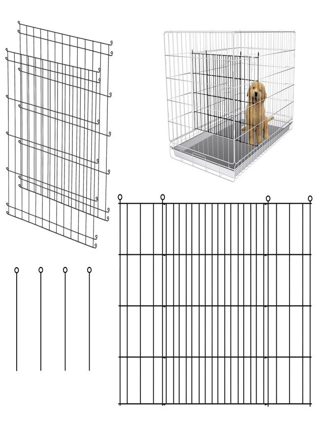 MENGSTER Dog Crate Divider Panel - 2 Pack Black Metal, Compatible with 42"-48" & Other Crate Sizes, 28" H x Adjustable Width 19.96"-36.61"(Dog Crate NOT Included) - Image 1