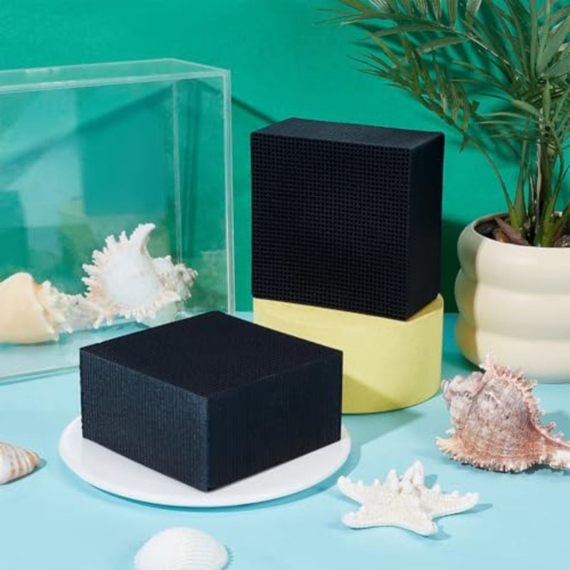 OLYCRAFT 2Pcs Aquarium Water Purifier Cube Filter 3.6x3.6x1.9 Inch Aquarium Water Purifier Cube Fish Tank Water Purifier Activated Charcoal Cubes for Fish Tanks Ponds Water Purification - Image 4