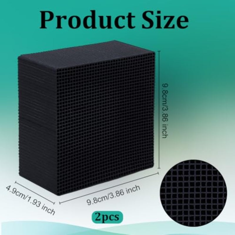 OLYCRAFT 2Pcs Aquarium Water Purifier Cube Filter 3.6x3.6x1.9 Inch Aquarium Water Purifier Cube Fish Tank Water Purifier Activated Charcoal Cubes for Fish Tanks Ponds Water Purification - Image 2