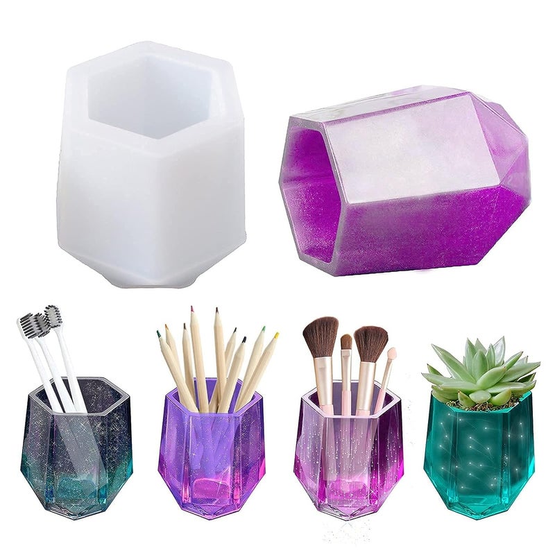 Eoast Moulds for Resin Art DIY Cup Resin Silicone Mold Cosmetics Brushes Pen Storage Plant Pot Mold for Home DecorPen Stand Mould 72x4x34 cm - Image 1