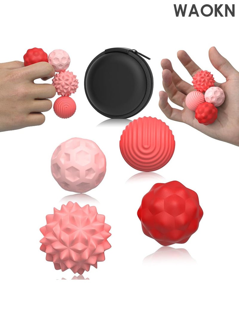 WAOKN Magnetic Balls Fidget Toys for Adults&Teens, 4pcs Large Sensory Attraction Stress Balls with Silicone Shell to Calm Restless Hands Anxious Mind, Office Desk Magnet Balls Toys for Anxiety Relief（Pink） - Image 1