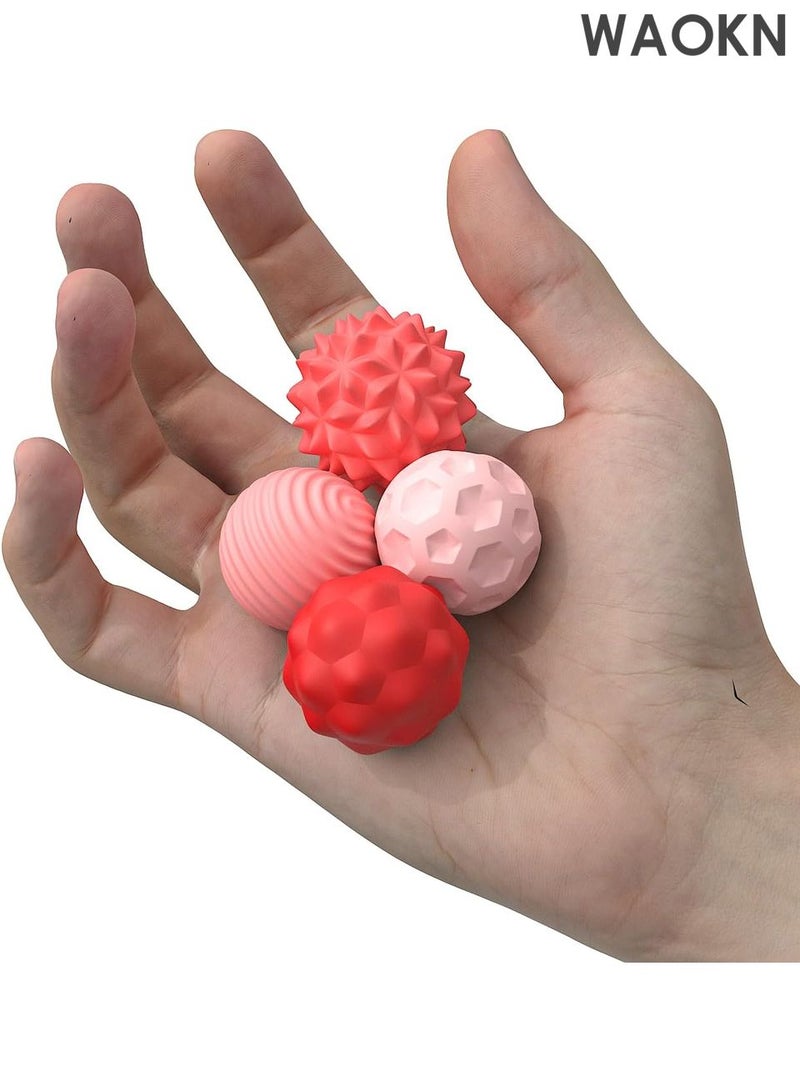 WAOKN Magnetic Balls Fidget Toys for Adults&Teens, 4pcs Large Sensory Attraction Stress Balls with Silicone Shell to Calm Restless Hands Anxious Mind, Office Desk Magnet Balls Toys for Anxiety Relief（Pink） - Image 2