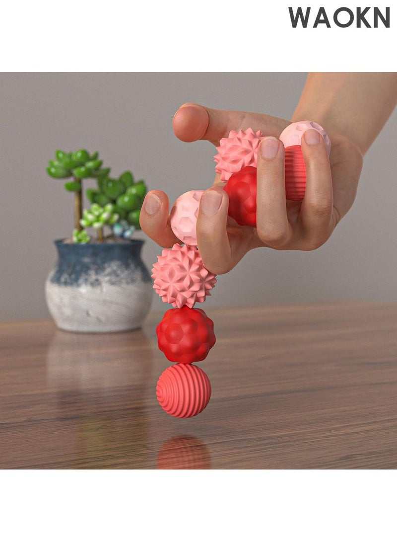 WAOKN Magnetic Balls Fidget Toys for Adults&Teens, 4pcs Large Sensory Attraction Stress Balls with Silicone Shell to Calm Restless Hands Anxious Mind, Office Desk Magnet Balls Toys for Anxiety Relief（Pink） - Image 3