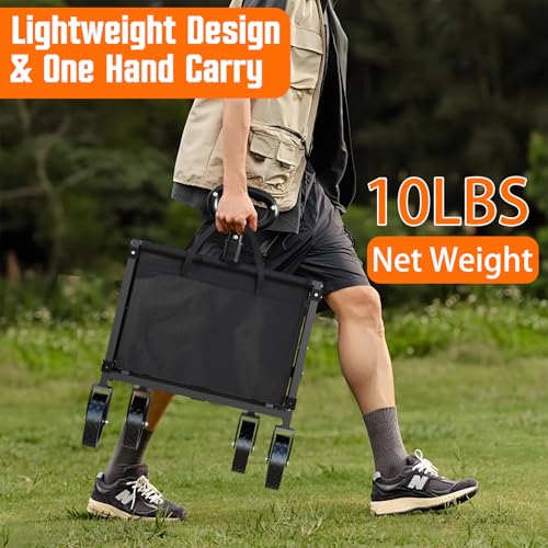 Yozoia Wagons Carts Foldable, Lightweight Portable Utility Shopping Cart with Wheels, Folding Grocery Wagon Cart for Grocery, Camping, Shopping, Beach, Garden, Sports Black - Image 4