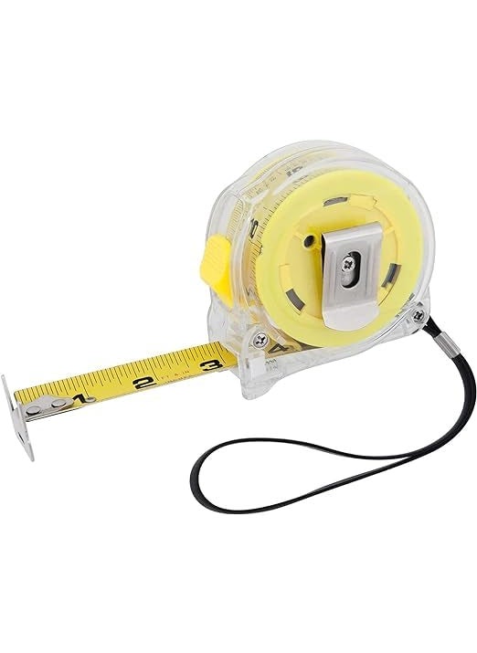 ISC ISC Multifunction Yellow Case 3 Meter Mini Pocket Tape Ruler Measure Accuracy Steel Measuring Tape Transparent Yellow ABS Case 3 m  - Image 4