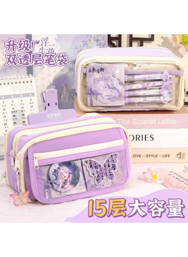 Ancient Style Stationery Pencil Bag Set Primary School Students Start-of-school Gift Package Full Set Of Girls Chinese Style School Stationery Gift Package