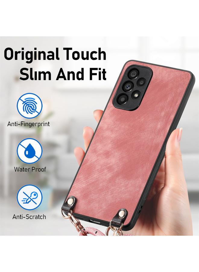 S-TOP Case For Samsung Galaxy A53 Vintage Leather PC Back Cover Phone Case with Crossbody Strap - Image 5