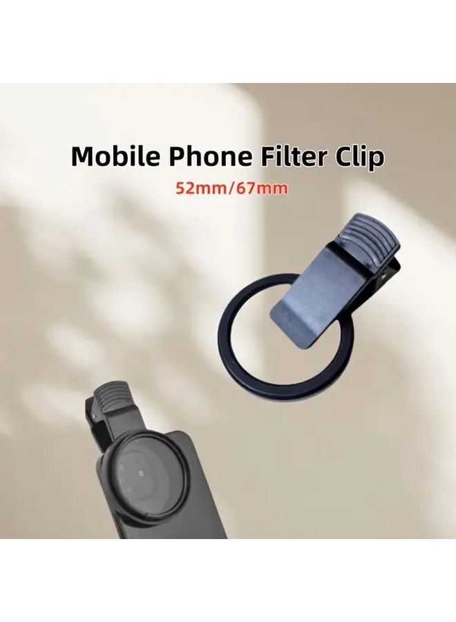 52mm Mobile Phone Camera Lens Filter Clip Mount Durable Metal For All Smartphones - Image 2