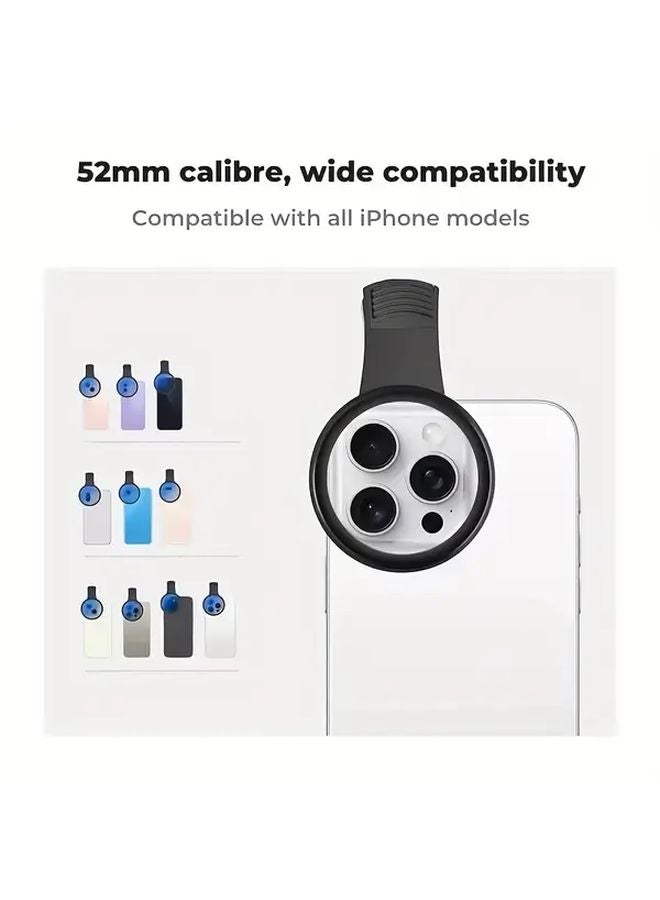 52mm Mobile Phone Camera Lens Filter Clip Mount Durable Metal For All Smartphones - Image 5