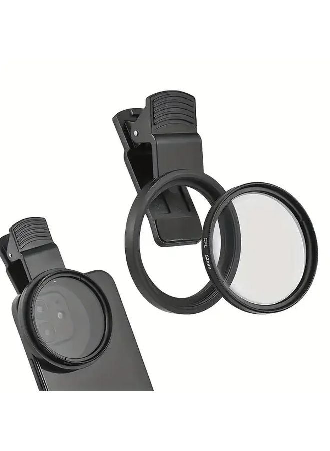 52mm Mobile Phone Camera Lens Filter Clip Mount Durable Metal For All Smartphones - Image 4