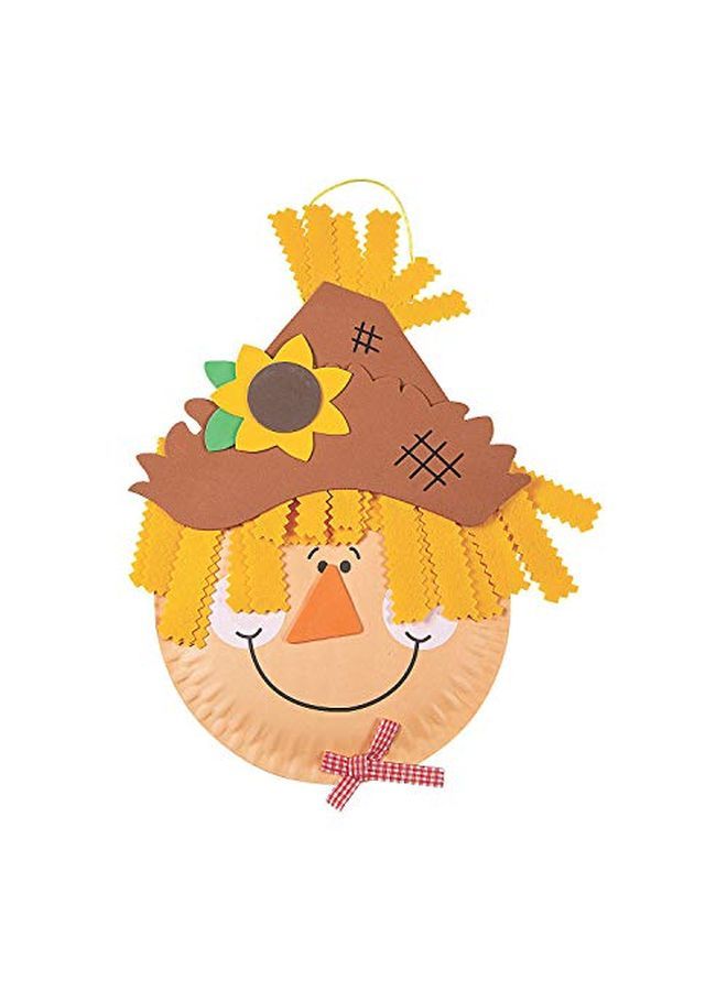 Fun Express Paper Plate Scarecrow Craft Kit Makes 12 Fall Crafts For Kids And Fun Home Activities - Image 1