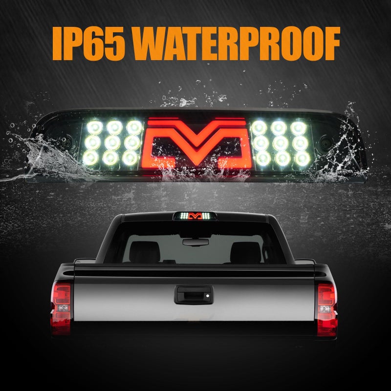 Cxdar Third 3rd Brake Light LED for 2014-2018 Chevy Silverado/GMC Sierra 1500 2500HD 3500HD, High Mount Rear Brake Lights Assembly, Waterproof Center Cab Cargo Stop Light - Image 5
