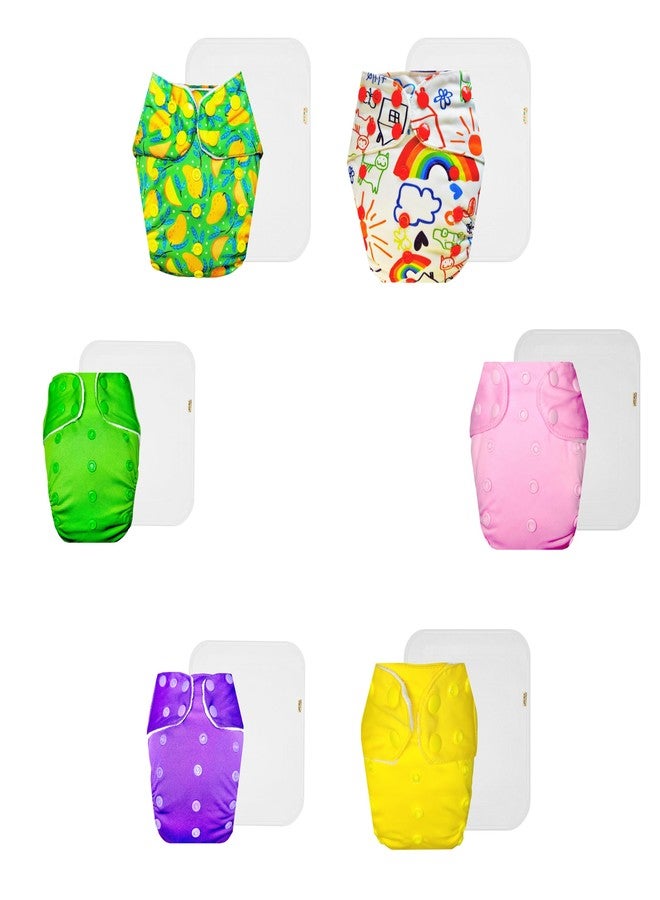 حفاضات دمبلدو القماشية الممتازة مع حشوة قطنية (عبوة من 6 قطع) | ناعمة ولطيفة | قابلة لإعادة الاستخدام والغسل | سريعة الجفاف | مثالية للأطفال الصغار | من 3 أشهر إلى 3 سنوات | للجنسين - Image 1
