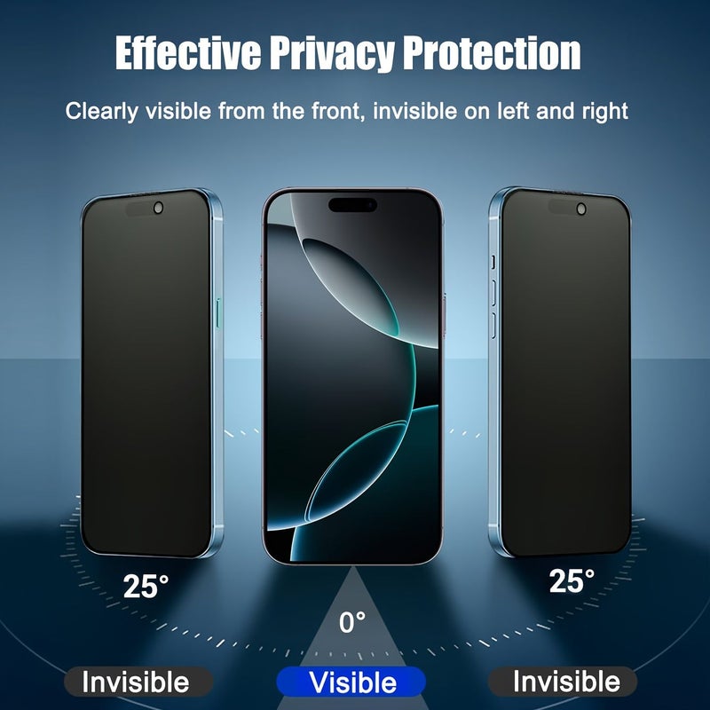 3pcs Full Coverage Matte Privacy Screen Protector for iPhone SE 4 Anti Spy Edge Protection - Image 2