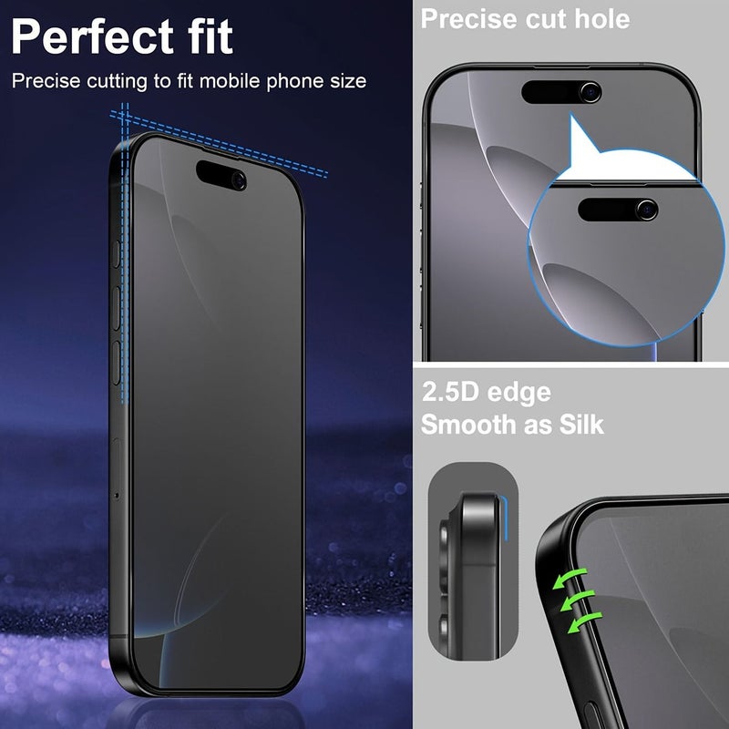3pcs Full Coverage Matte Privacy Screen Protector for iPhone SE 4 Anti Spy Edge Protection - Image 5
